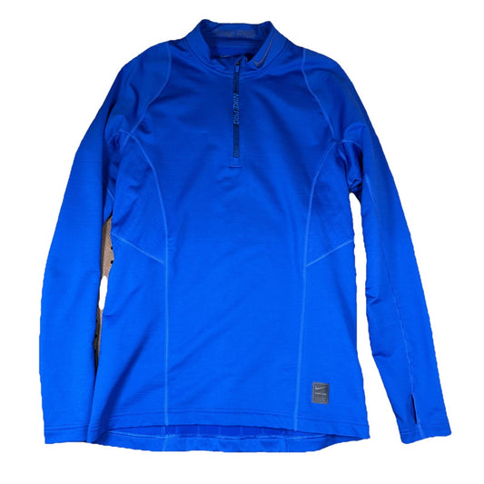 Nike Pro Hyperwarm Fitted 1/4 Zip Long Sleeve Shirt Men’s Medium Blue Training
