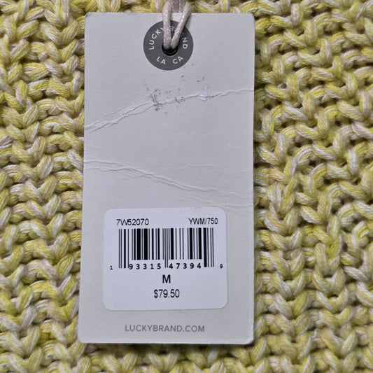 Lucky Brand Pullover Sweater Women M Lemonade Cotton Cable Knit