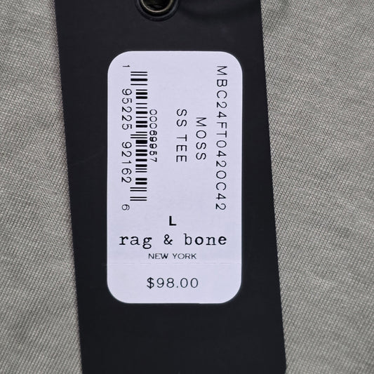rag & bone Gravity Classic T-Shirt Men L Olive Vetiver Crew Neck