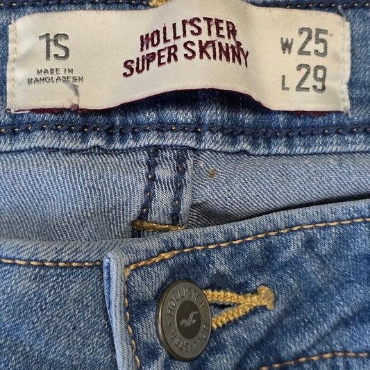 Hollister Distressed Super Skinny Jeans Women’s Size 1 Blue Stretch Denim