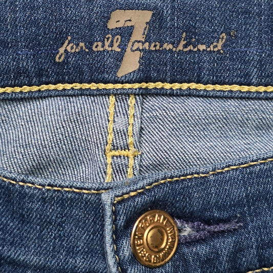 7 For All Mankind Cropped Gwenevere Jeans Women’s 27 Blue Denim Skinny