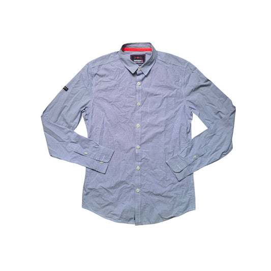 Superdry Button Down Shirt Men S Blue Long Sleeve