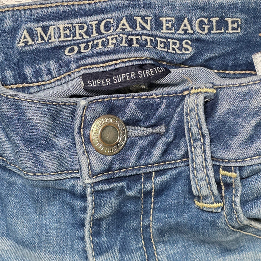 American Eagle Super Super Stretch Distressed Jegging Jeans Women’s Size 4 Medium Wash
