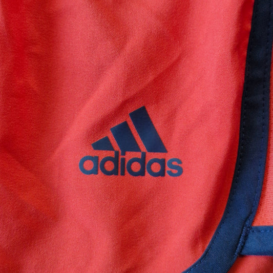 Adidas M10 Icon Running Shorts Women’s Size Medium Red Blue Trim 3" Style CD5104