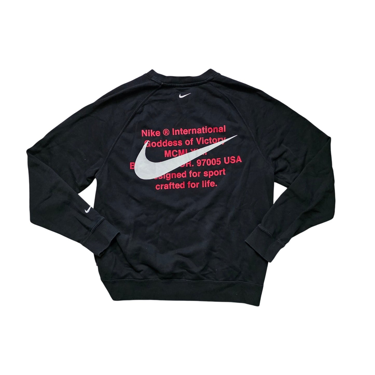 Nike Sportswear Swoosh French Terry Crew Men L Black Cj4871-010