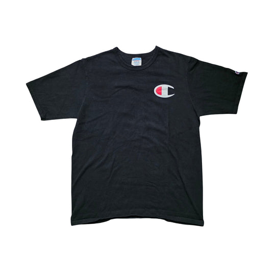 Champion C Logo T-Shirt Men’s XL Black Cotton Embroidered Big C