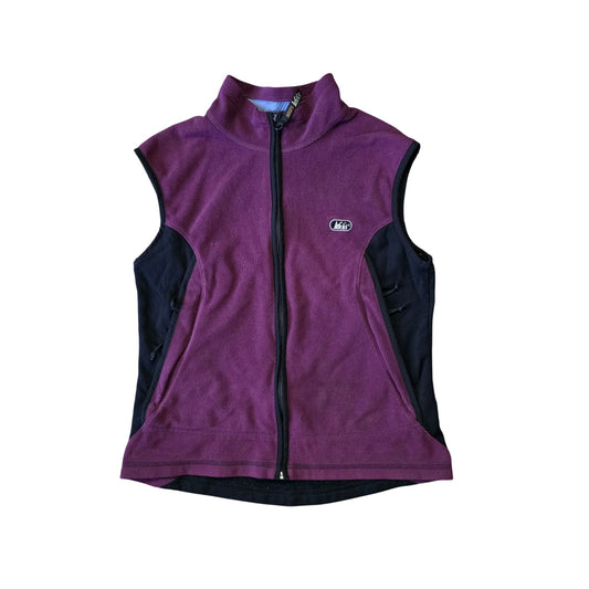 REI Fleece Waistcoat Women’s Large Purple and Black Full Zip