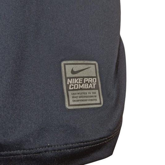 Nike Pro Combat Fitted Shirt Mens M Navy Short Sleeve Dri-Fit