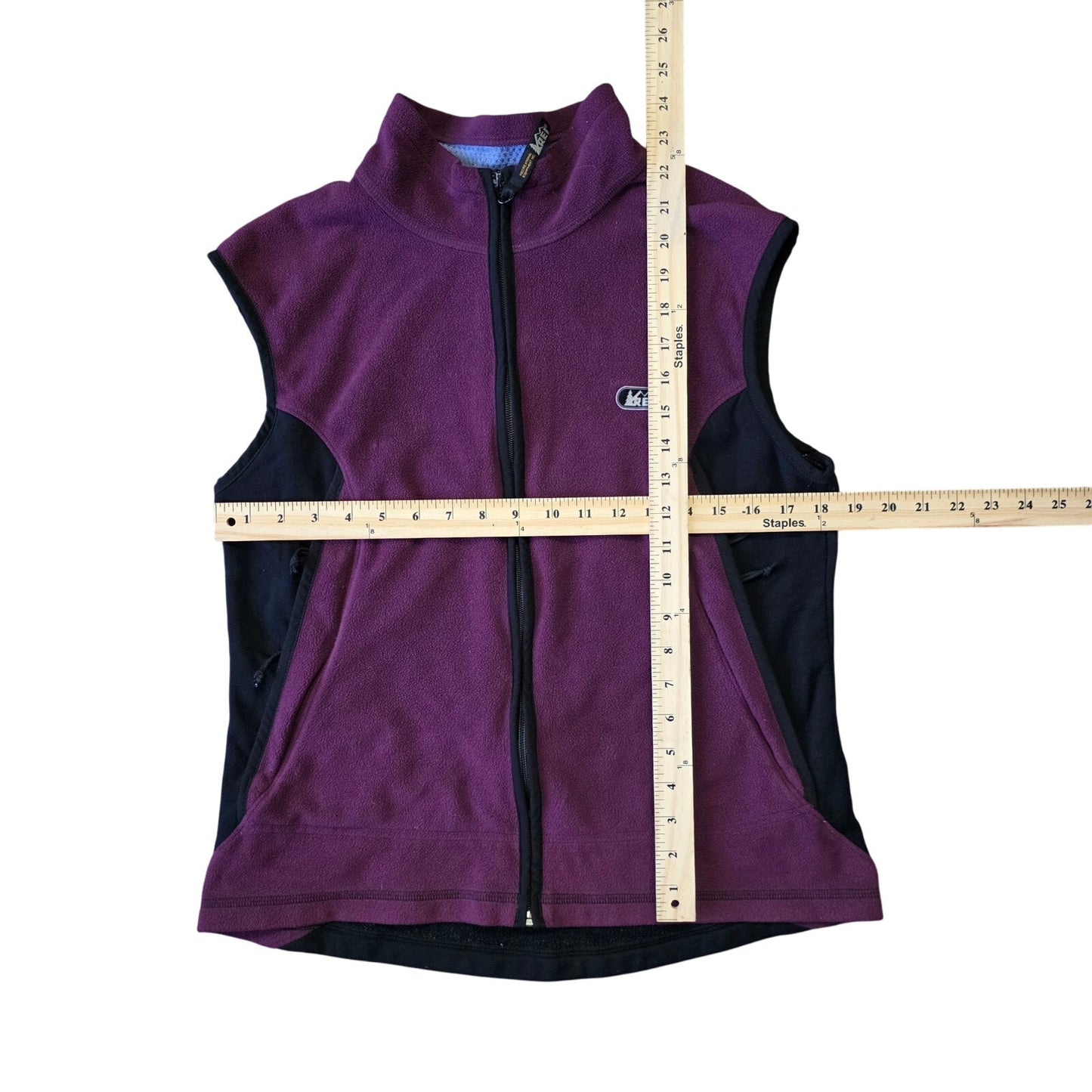 REI Fleece Waistcoat Women’s Large Purple and Black Full Zip