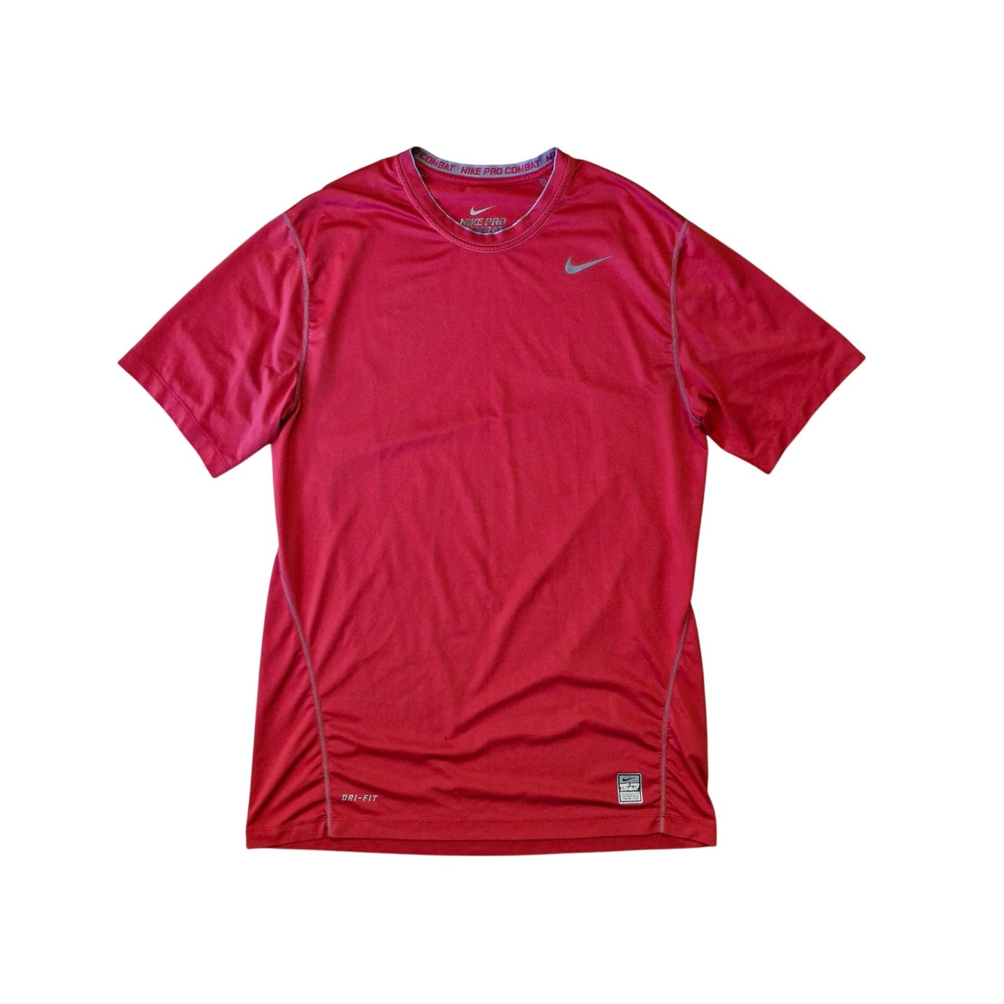 Nike Pro Combat Red Dri‑Fit Short Sleeve Shirt Mens Large