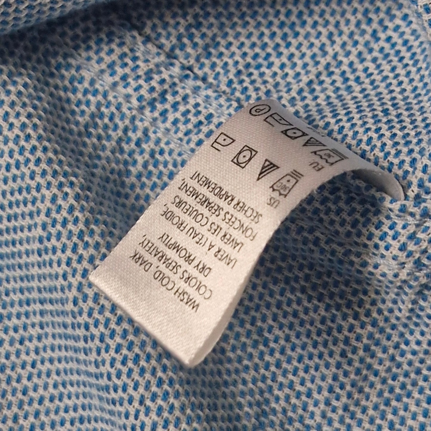 Calvin Klein Body Fit Cotton Roll-Up Shirt Men’s Medium Blue