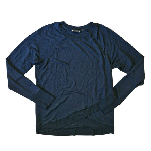 Athleta Women’s Serenity Criss‑Cross Sweatshirt Top Black XS Lightweight