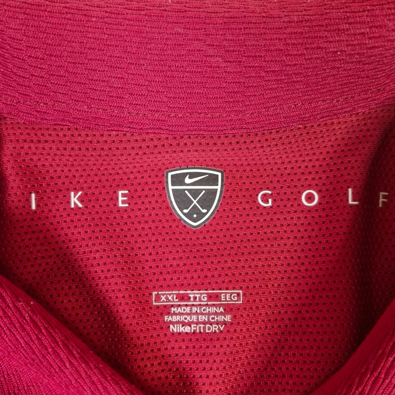 Nike Golf Burgundy Red Swoosh Logo Polo Shirt Men’s XXL
