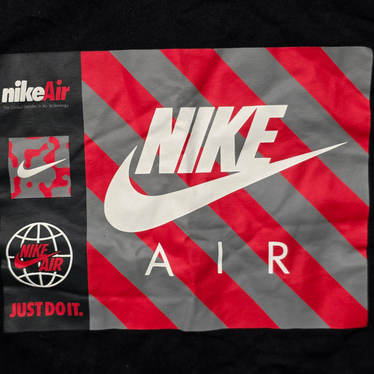 Nike Swoosh by Air Graphic T-Shirt Men’s L Stripe Box Logo Black