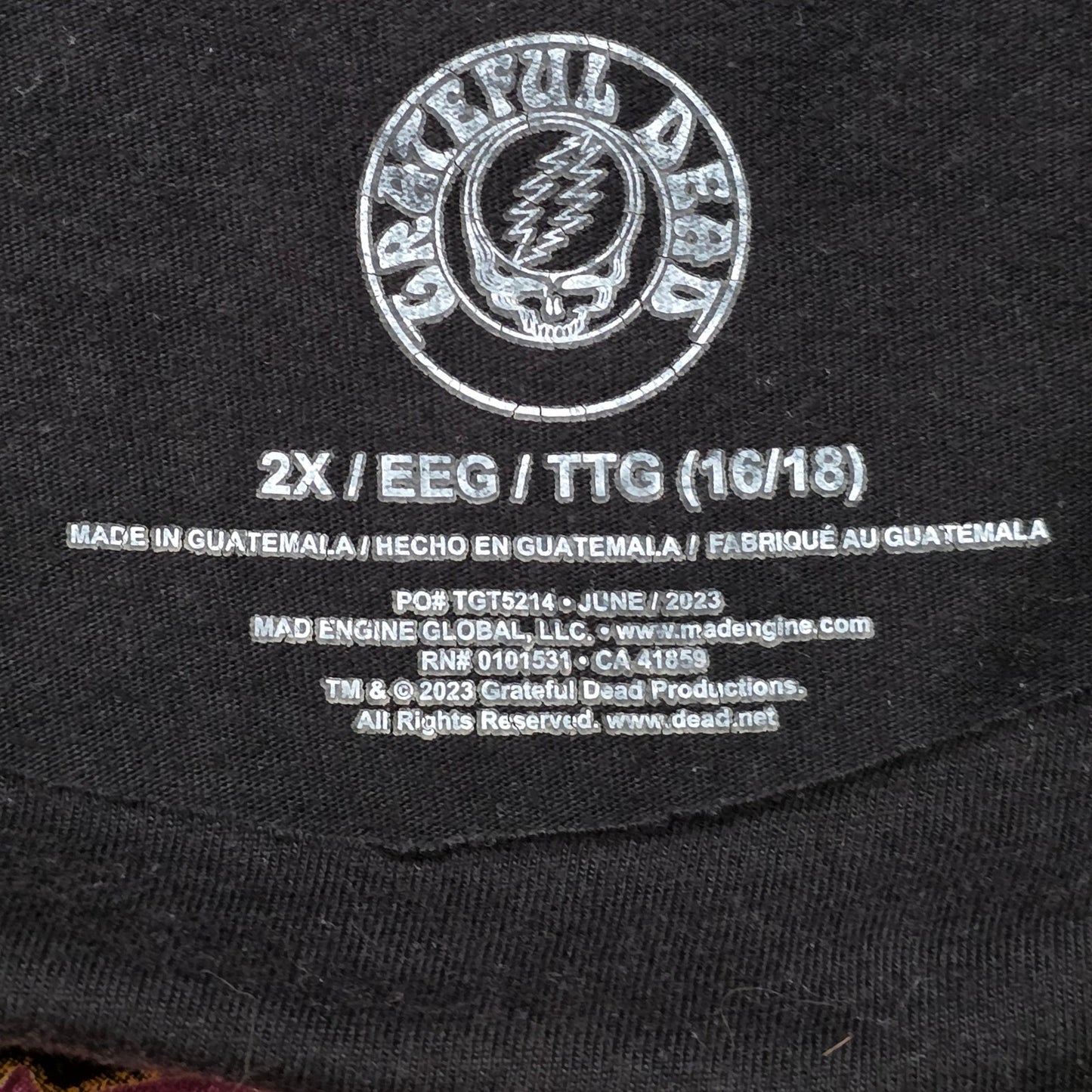 Grateful Dead T-Shirt Women’s 2XL Black Graphic Band Tee