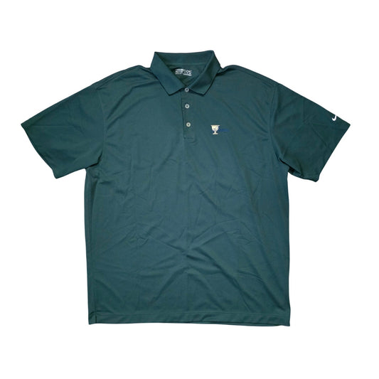 Nike Golf Polo Shirt Men’s XXL Green Presidents Cup Logo Dri‑Fit Performance