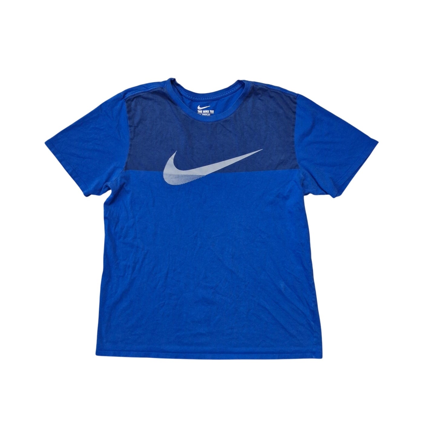 Nike Shirt Mens Large Blue Dri‑FIT Athletic Tee Lightweight Swoosh Logo Running