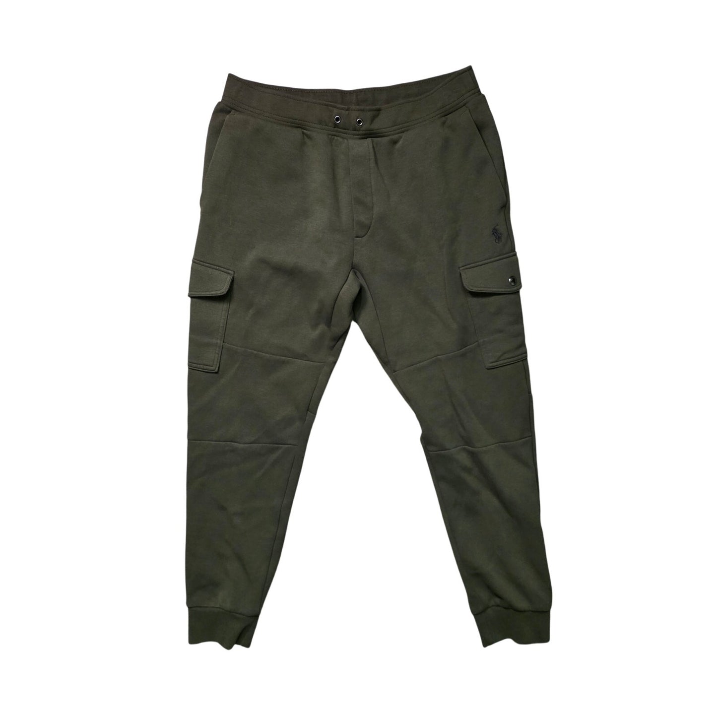 Polo Ralph Lauren Double Knit Cargo Jogger Track Pants Men’s M Olive No Drawstrings