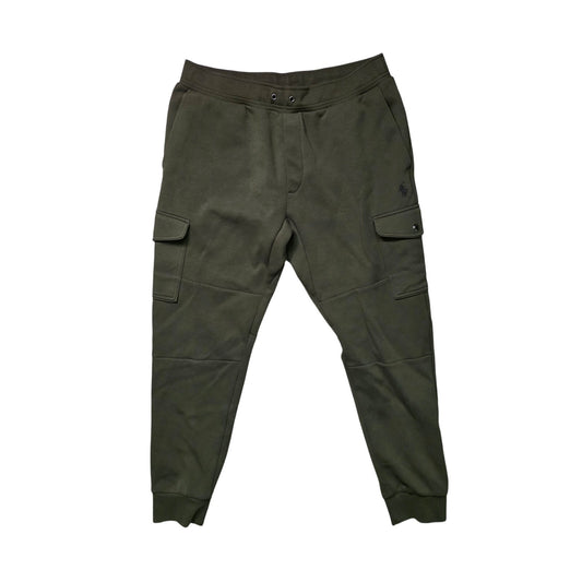 Polo Ralph Lauren Double Knit Cargo Jogger Track Pants Men’s M Olive No Drawstrings