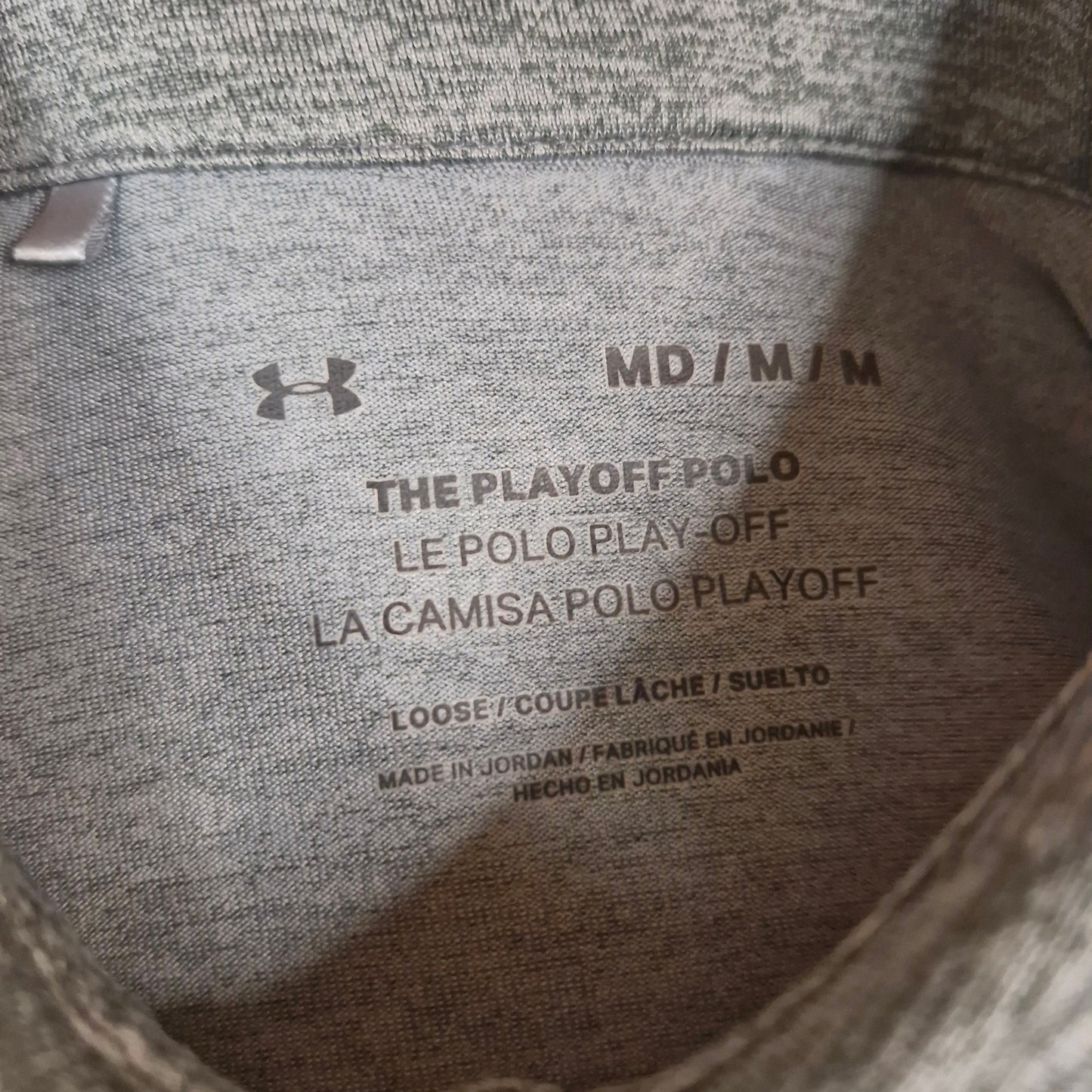 Under Armour Playoff Polo Shirt Gray Marled Men’s Medium Golf Athletic