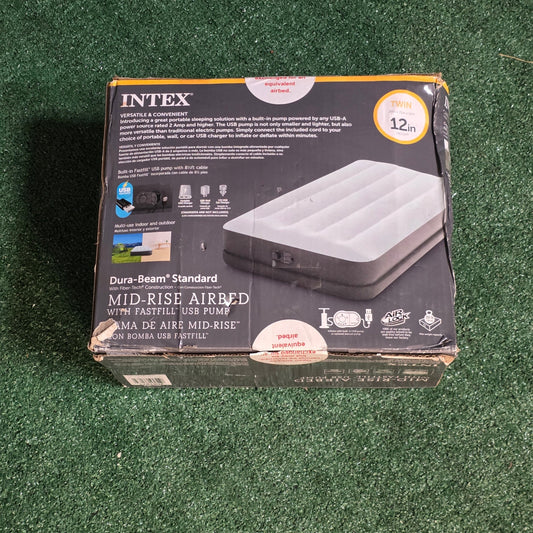 Intex Mid Rise 12" Air Mattress Twin with Internal USB Pump