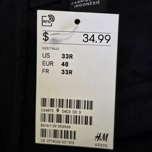 H&M Slim Fit Navy Dress Pants Men’s 33R Flat Front NWT