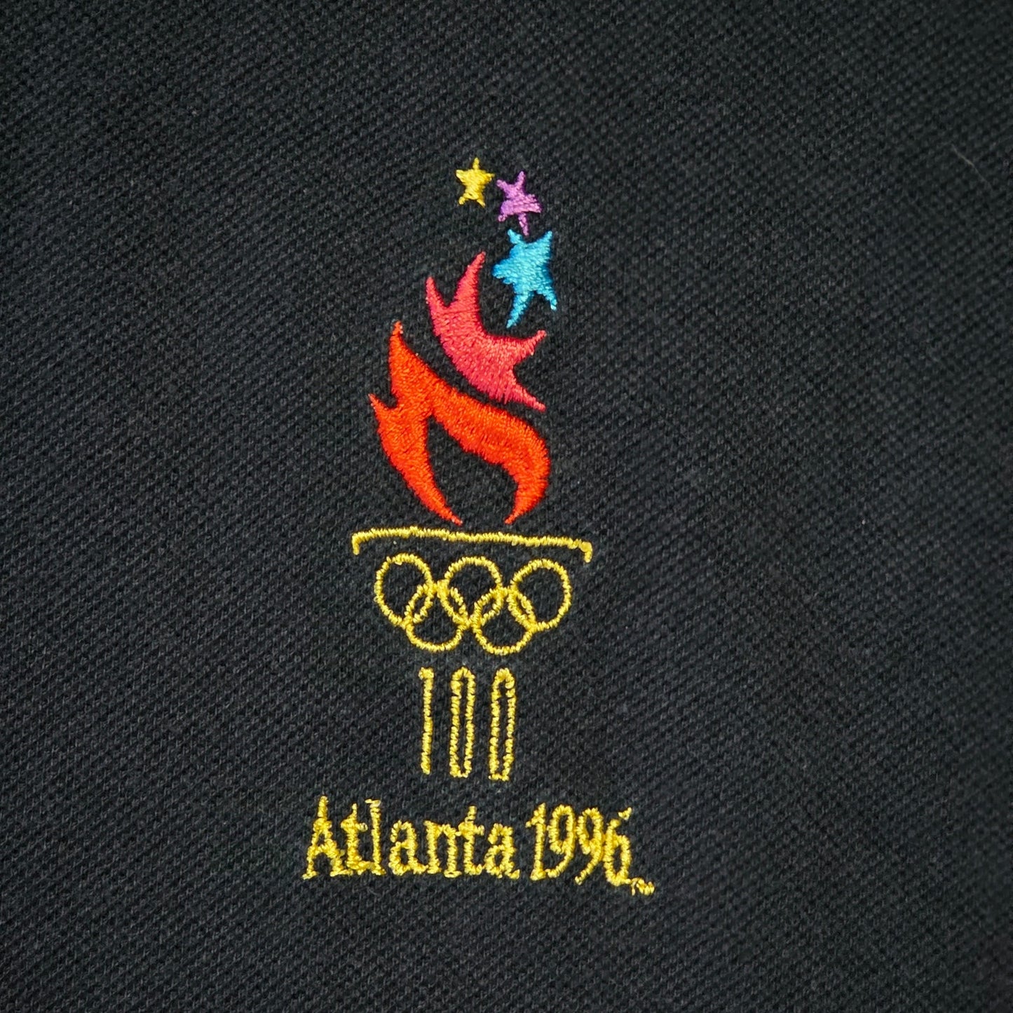 Champion Polo Shirt Men's XXL Blue Vintage 1996 Atlanta Olympics Cotton Casual