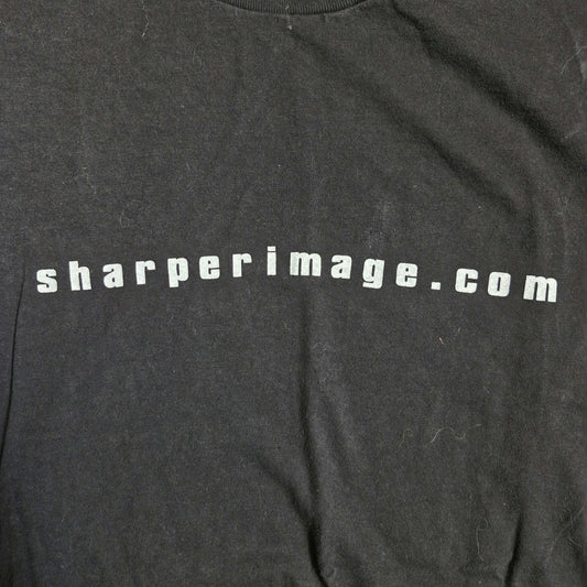 SharperImage.com Vintage Black Graphic Tee Hanes Beefy T Size L