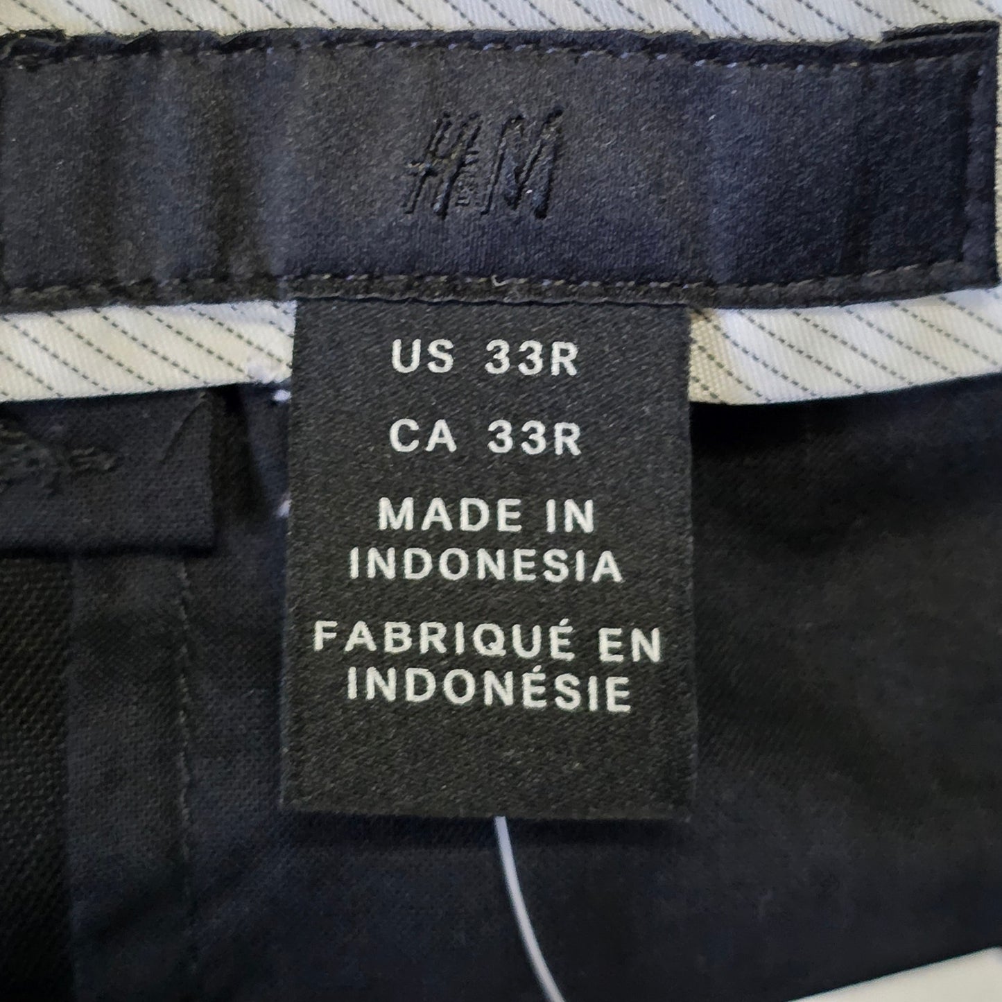 H&M Slim Fit Navy Dress Pants Men’s 33R Flat Front NWT