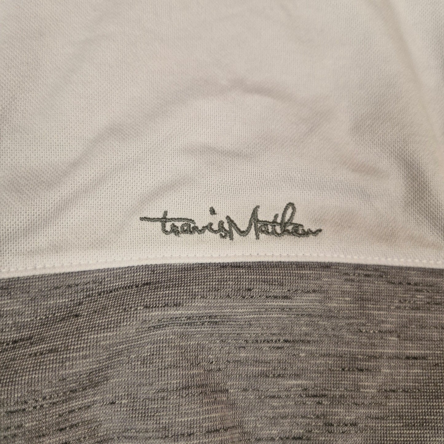 Travis Mathew Golf Polo Shirt Men’s Small White Grey Performance Stretch
