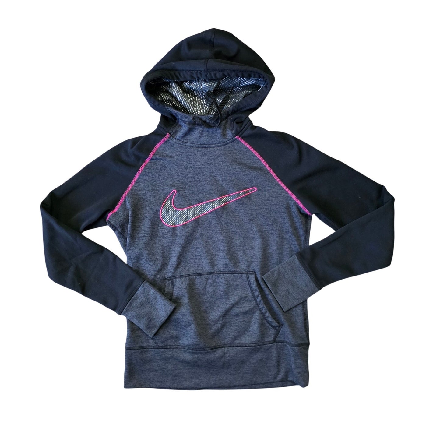 Nike Therma Fit Hoodie Women’s Small Black Gray Pullover Sweatshirt