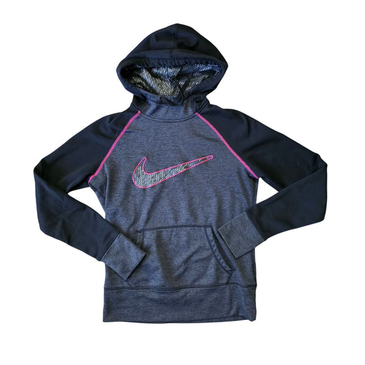 Nike Therma Fit Hoodie Women’s Small Black Gray Pullover Sweatshirt