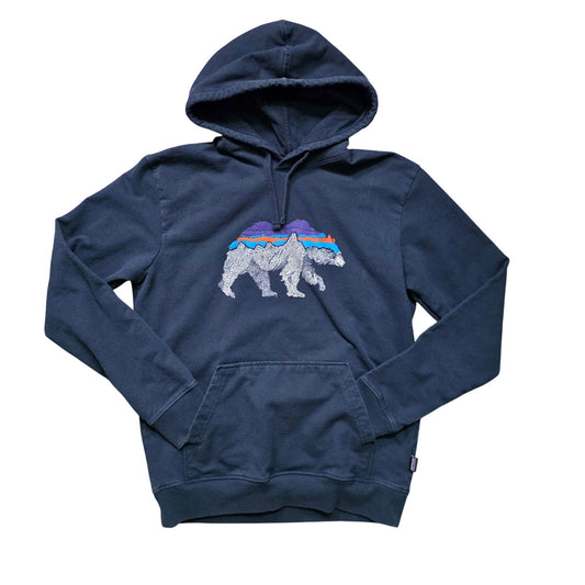 Patagonia Hoodie Men’s M Blue Bear Logo Pullover Sweatshirt