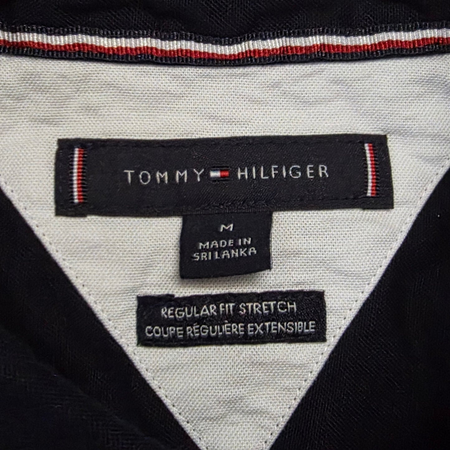 Tommy Hilfiger Core Flex Poplin Shirt Men’s Medium Black Stretch Button‑Down