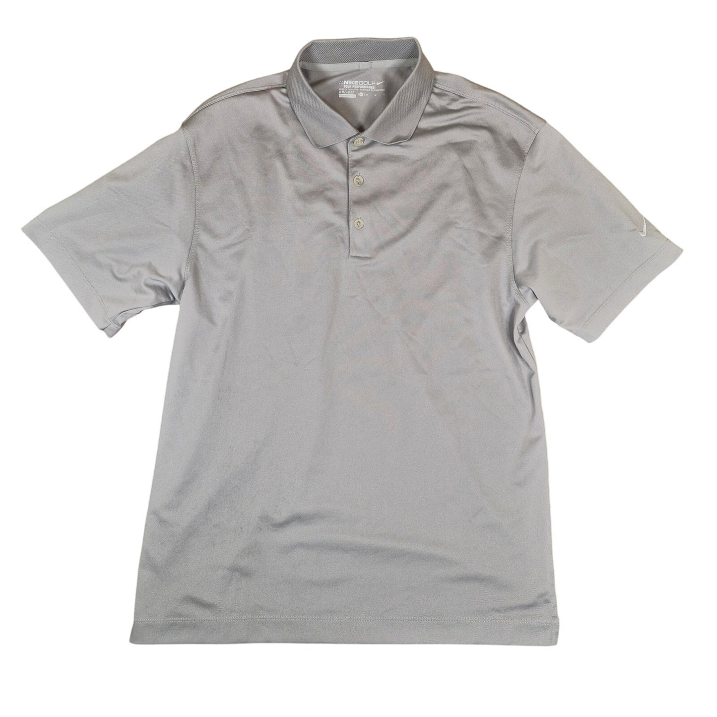 Nike Golf Tour Performance Polo Shirt Men’s Medium Gray Dri-Fit Swoosh Logo