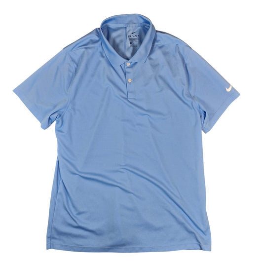 Nike Dri-Fit Standard Fit Golf Polo Shirt Men’s Large Blue Performance Swoosh