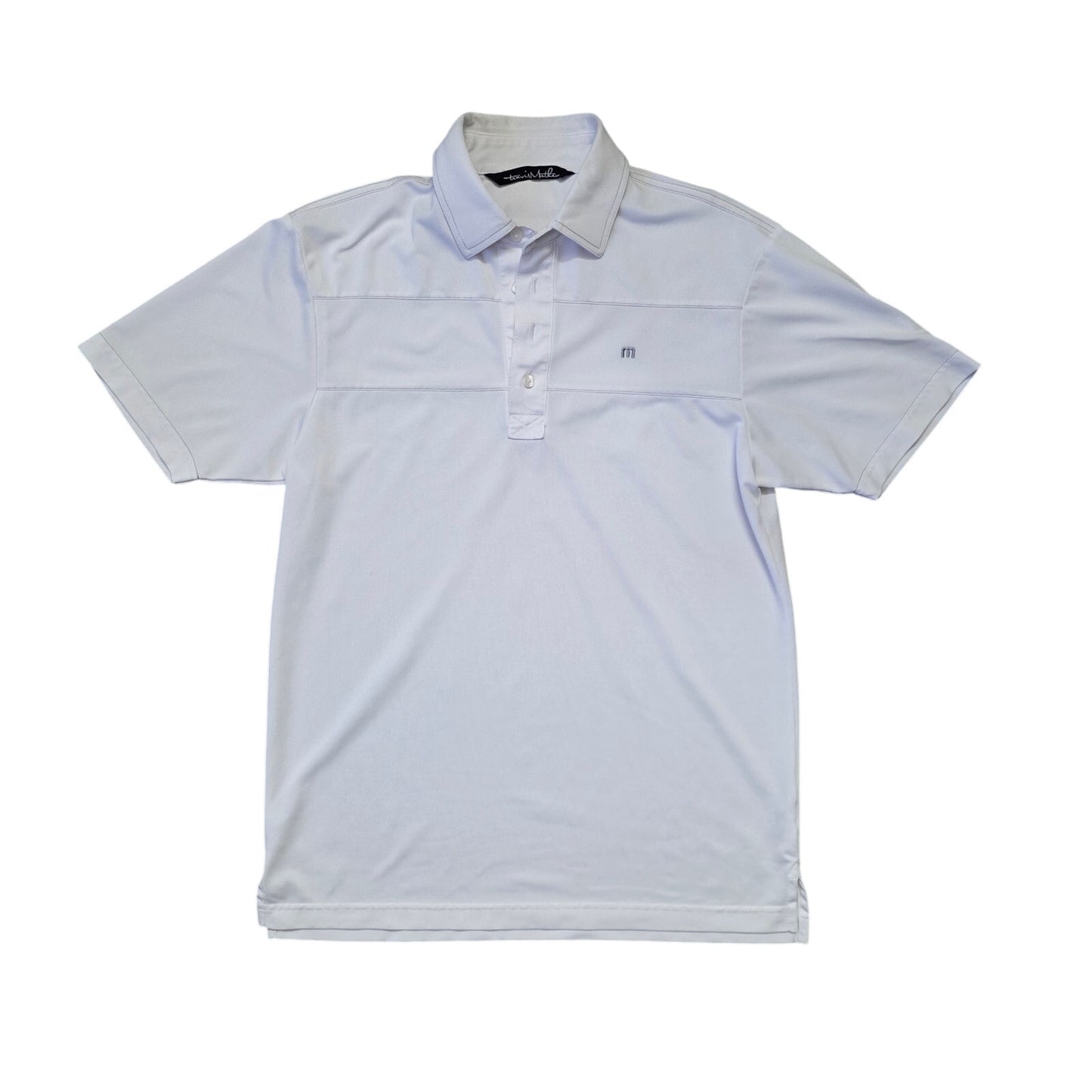 TravisMathew Short Sleeve Polo Shirt Men’s Small White Performance Golf Tee