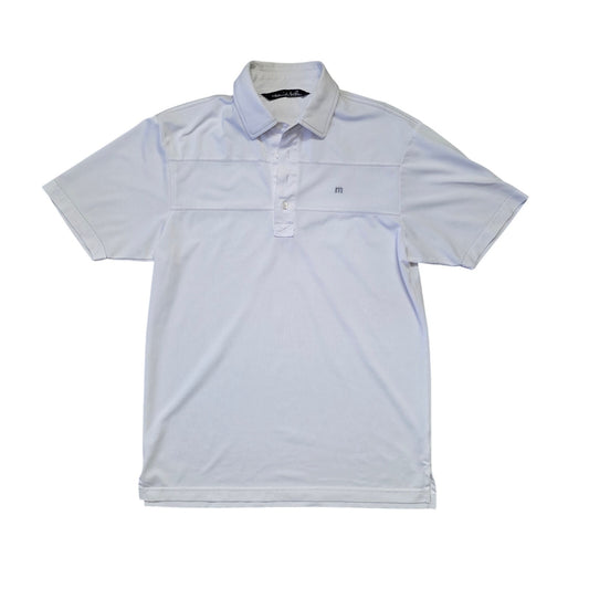TravisMathew Short Sleeve Polo Shirt Men’s Small White Performance Golf Tee