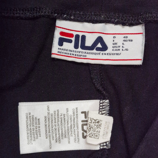 Fila Leggings Women’s Large Black Multicolor Logo High-Rise Yoga Pants Activewear