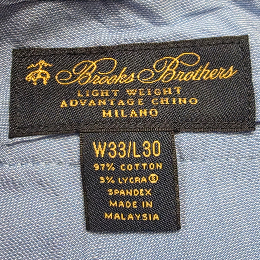 Brooks Brothers Chino Pants Men 33x30 Beige Tan Lightweight Advantage