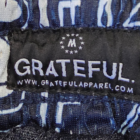 Grateful Apparel Mesh Shorts Men’s M Blue White Paisley bandana style