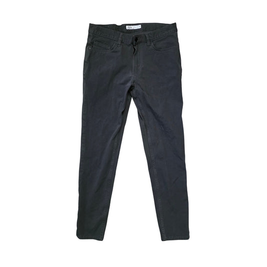 Zara Man Modern Flat Front Pants Men’s 31 Black Casual Slim Fit