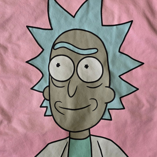 Old Navy Rick and Morty T-Shirt Men’s M Black Pink Graphic Cartoon Tee