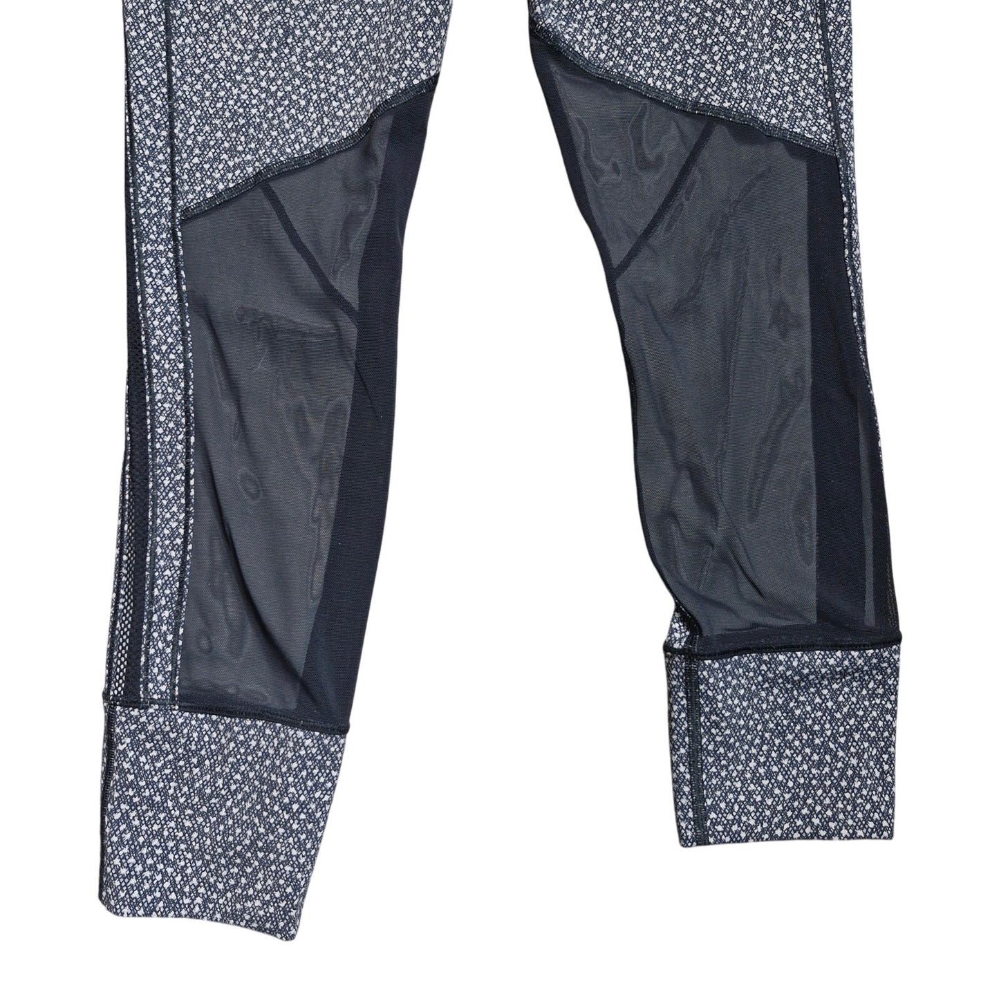 Lululemon Pace Rival Crop Splash White Black Mesh Panel Leggings 6
