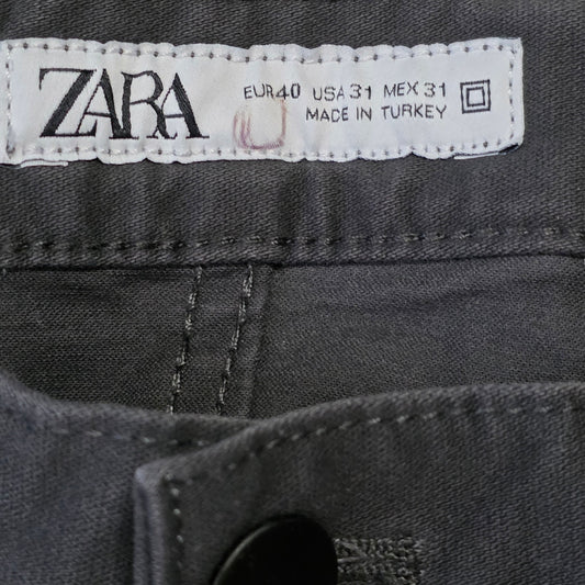 Zara Man Modern Flat Front Pants Men’s 31 Black Casual Slim Fit
