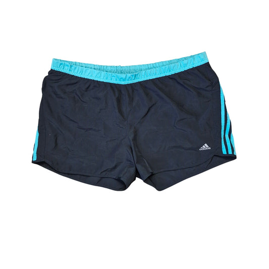 Adidas Response Climalite Running Shorts Women’s Size XL Black with Teal Stripes