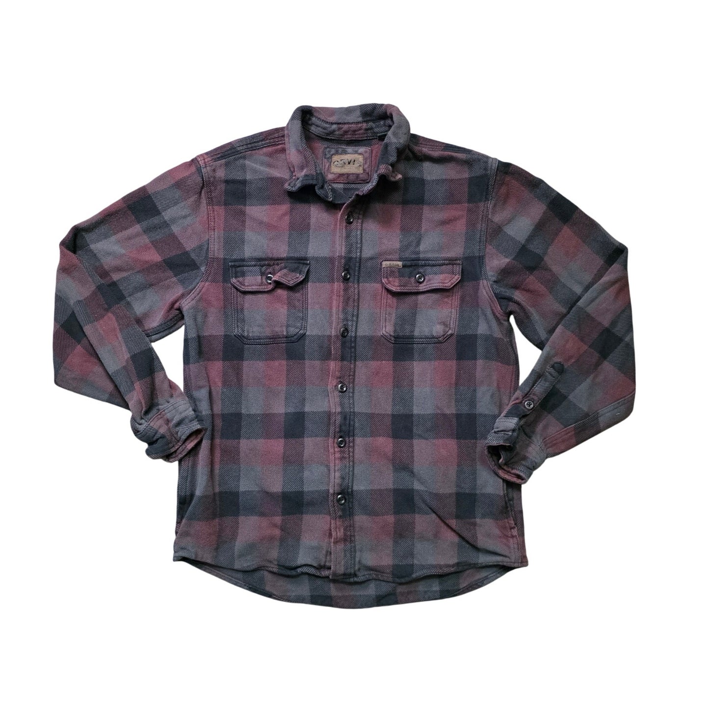 Orvis Flannel Shirt Jacket Men’s M Plaid Heavy Cotton Outdoor