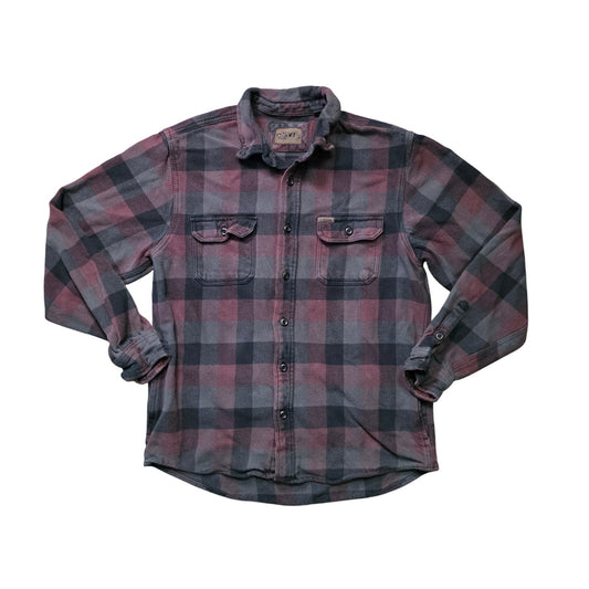 Orvis Flannel Shirt Jacket Men’s M Plaid Heavy Cotton Outdoor