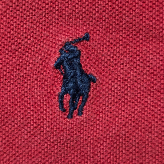 Polo Ralph Lauren Shirt Men’s L Red Cotton Collared Short Sleeve Logo