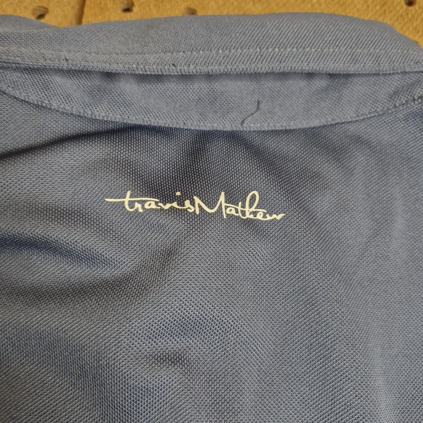 Travis Mathew Lake You A Lot Polo Shirt Mens M Blue Short Sleeve Golf Athletic